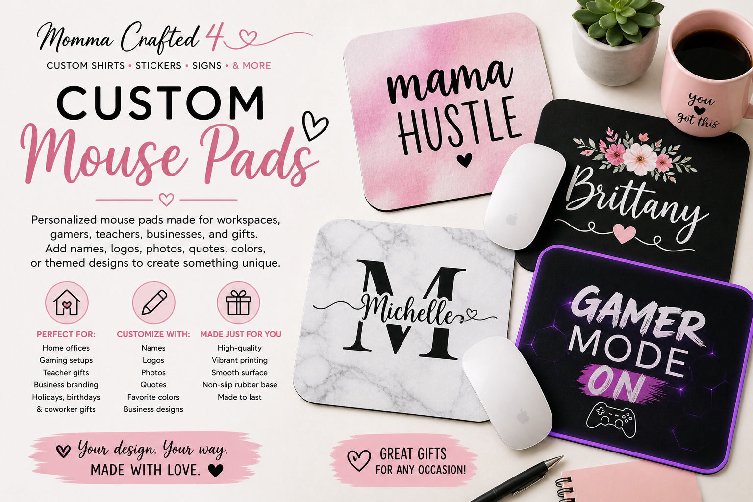 Custom mouse pads